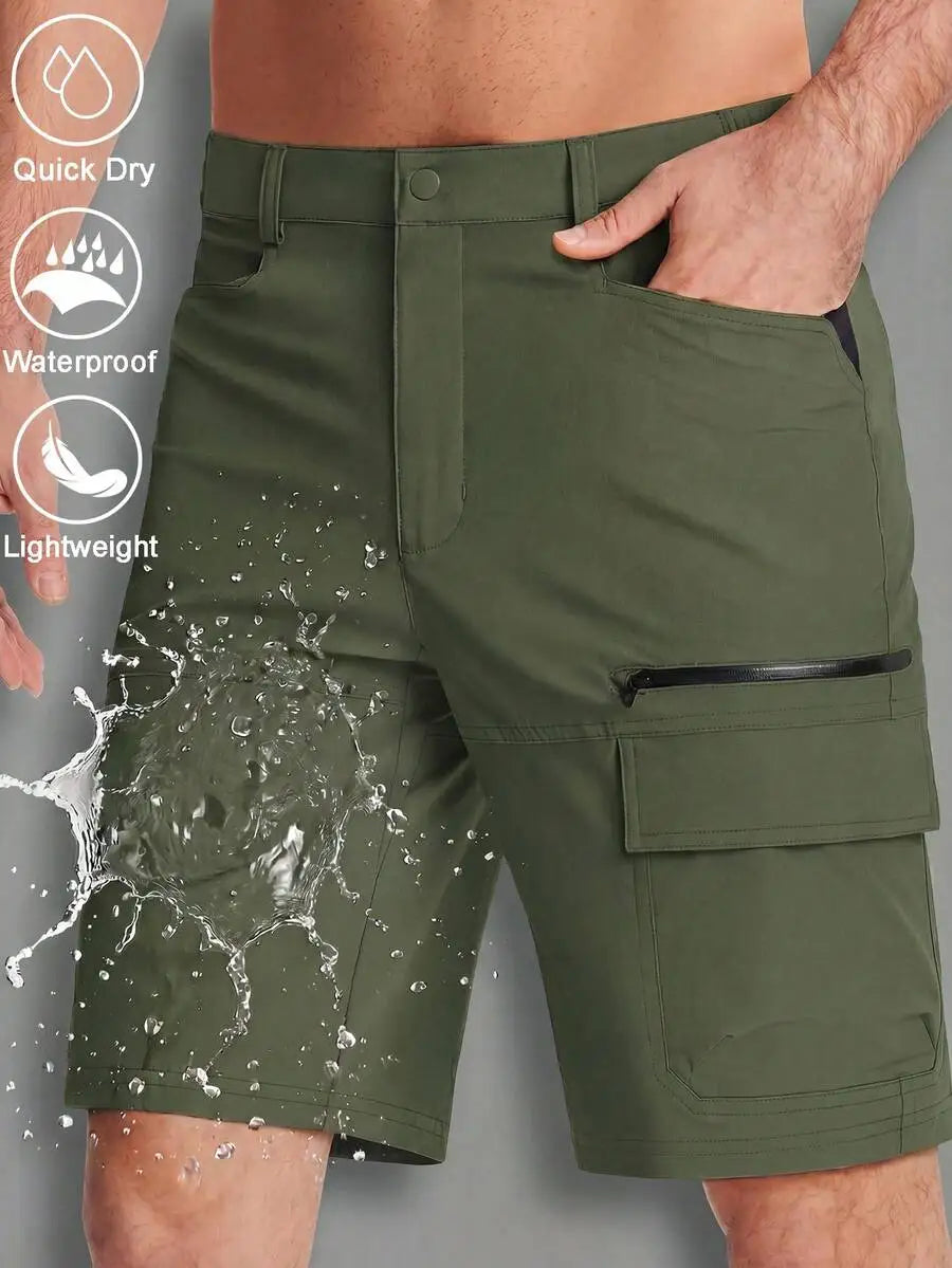 Mens Cargo Shorts 9 Inch Lightweight Quick Dry Water Resistant Outdoor Hiking Golf Casual