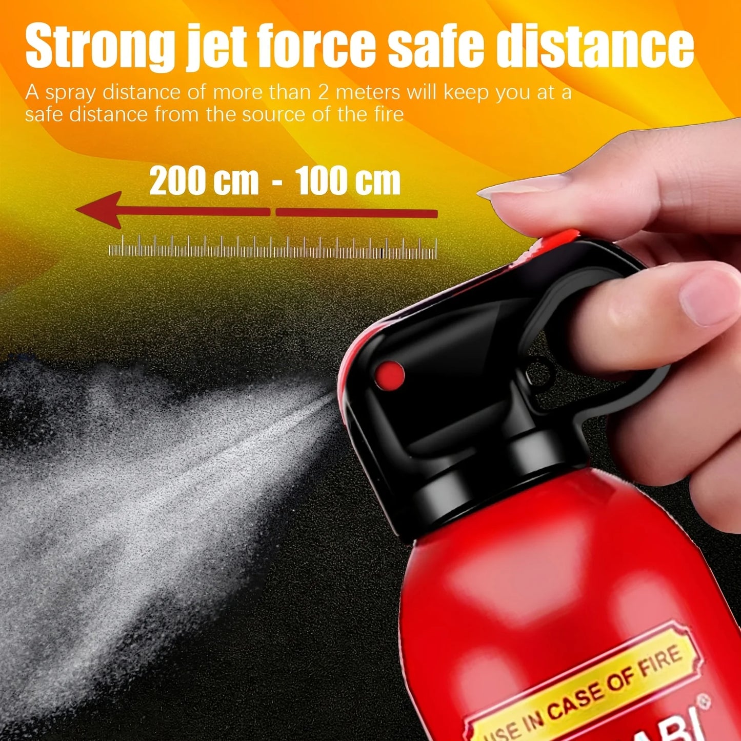 Portable Fire Extinguisher | 4-in-1 Small Fire Extinguisher for Home, Garage, Kitchen, Car | for Electric, Textile And Grease Fires | Non-Toxic, Easy Clean, Wall Mount Include