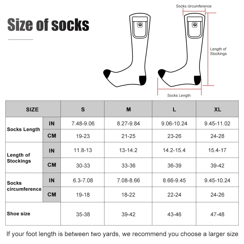 Brand Winter Heated Socks Rechargeable Heating Socks 2200 mAh Heated Socks Warmth Outdoor Heated Boots Snowmobile Winter Skiing