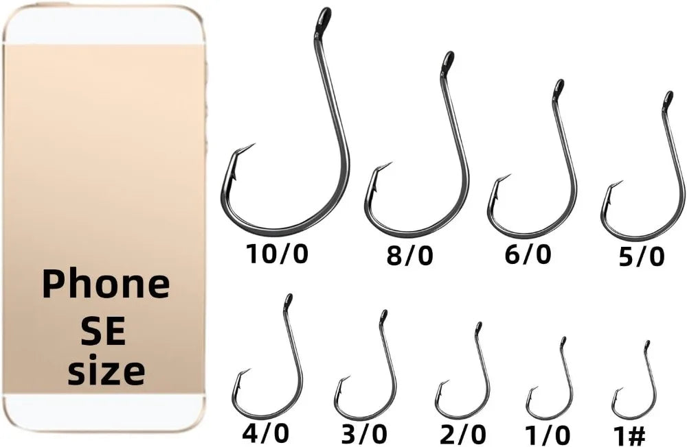 2X Strong Octopus Circle Hooks 50PCS for Saltwater Freshwater Fishing Catfish Bulk Set