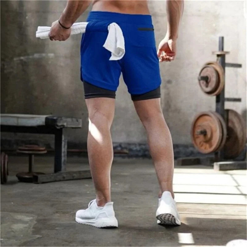 Running Shorts Polyester 2in1 Double Deck Camo Quick Dry Multi-Pocket Breathable Pants 1Pcs Men Casual Soft