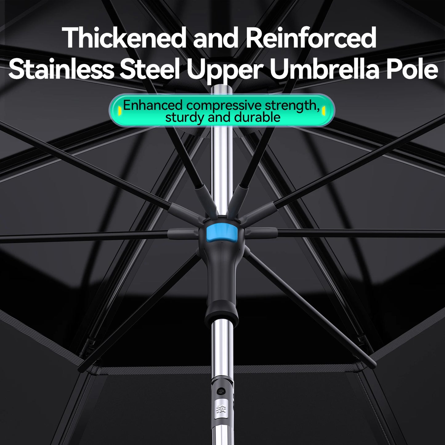 Large Foldable Fishing Umbrella | Beach Sun Umbrella UPF 50+Windproof Portable  Adjustable Durable for Sun Shade