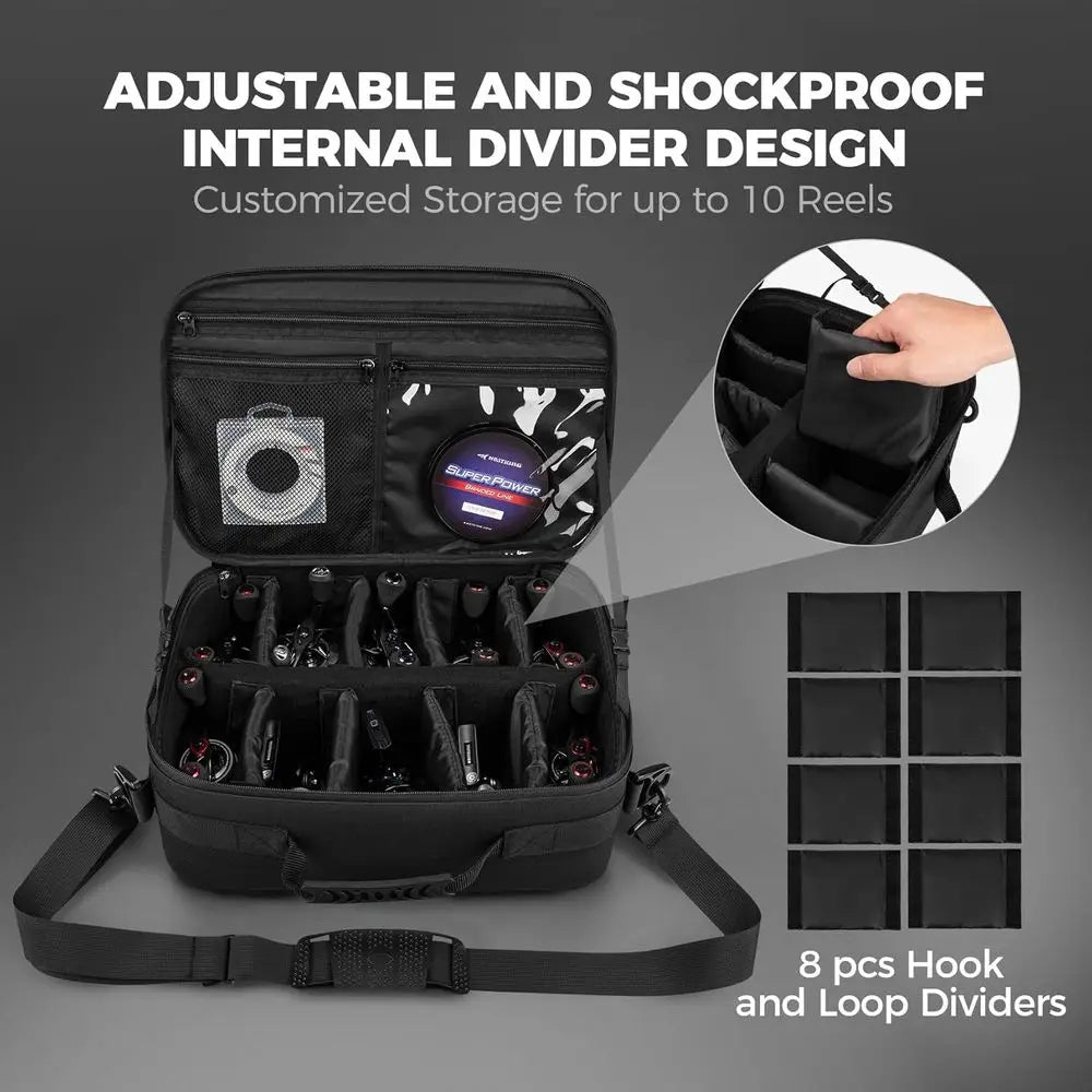 Medium & Large Fishing Case with Customizable Storage, Shockproof Dividers, Rigid Loadmaster Frame, Durable and Waterproof Prote