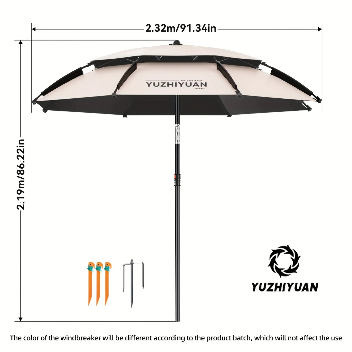 Fishing Sunshade Umbrella, Reinforced, Gear-Adjustable, Bendable Pole, a Labor-Saving Device, Double-Layer Breathable Fabric