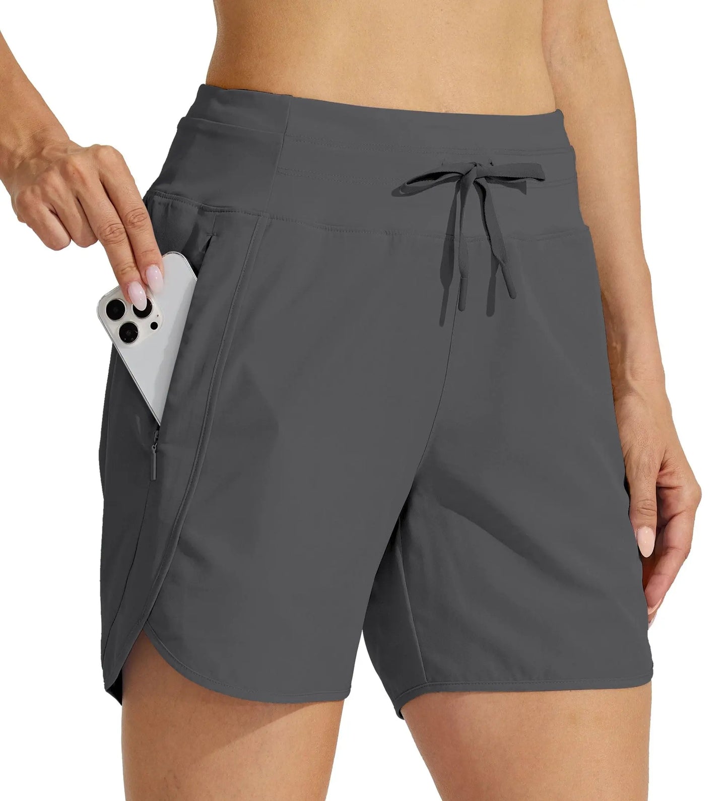 2026 Summer Women High Waist Solid 5 Inch Slim Running Shorts Quick Dry Athletic Hiking Gym Workout Multi Color