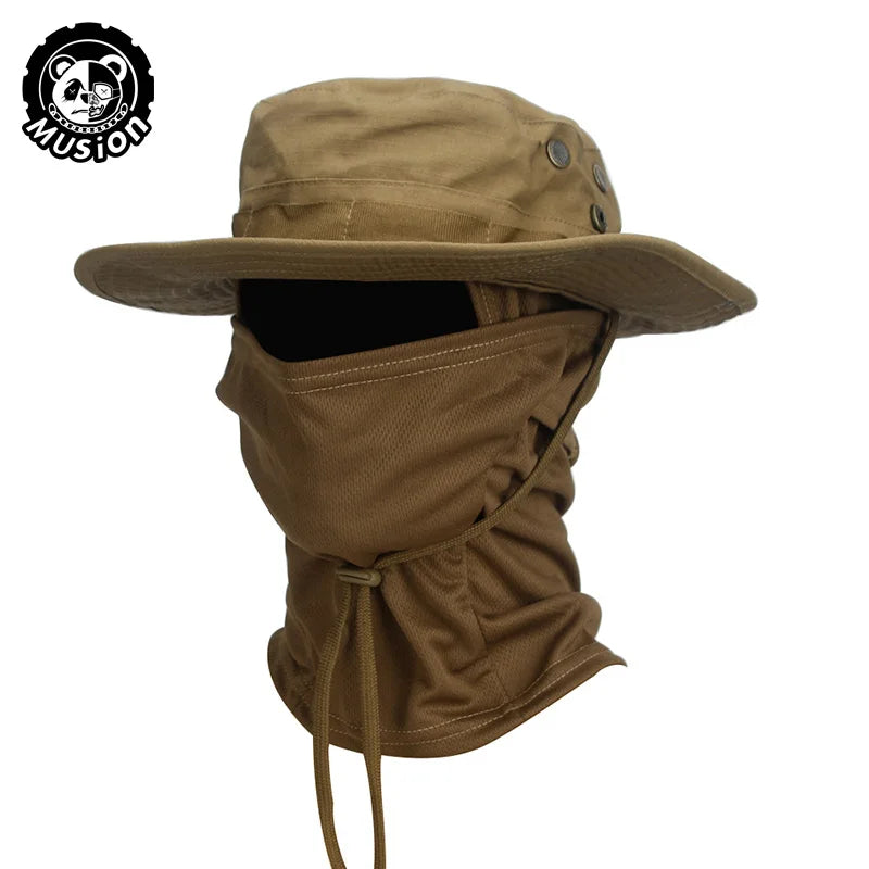 Boonie Hat Balaclava Hat Suit Foldable Hat Sun Protection Fishing Cap Breathable Fisherman Outdoor Hunting Fishing Wide H