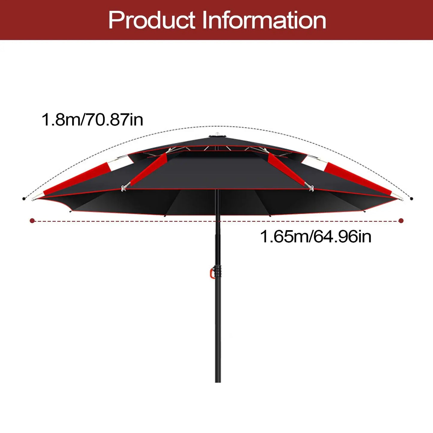Fishing Sun Umbrella With Storage Carry Case 360-Degree Rotation Double Fishing Canopy Waterproof Sunscreen Fishing Umbrella