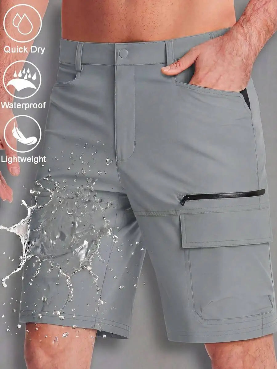 Mens Cargo Shorts 9 Inch Lightweight Quick Dry Water Resistant Outdoor Hiking Golf Casual