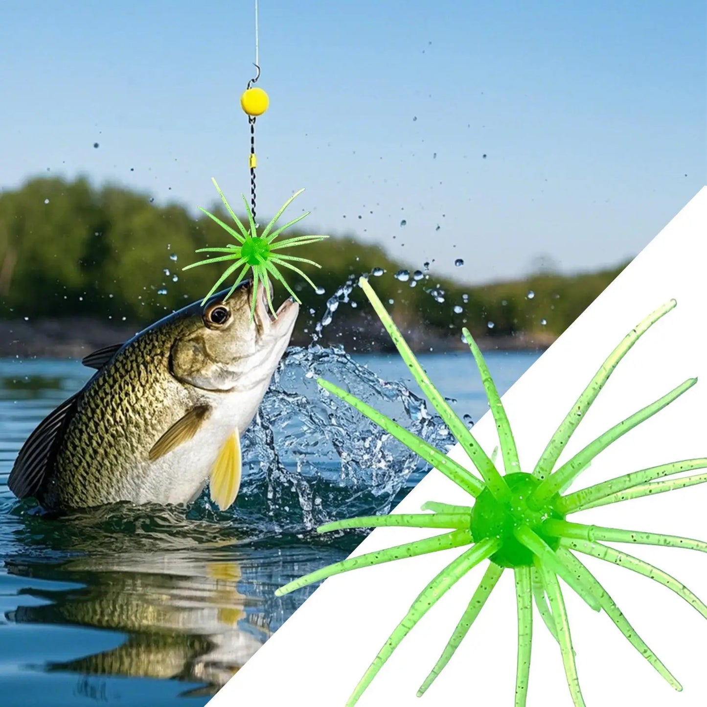 Lures for Bass Fishing Floating Sea Urchin Bait Soft Artificial Sea Urchin Lures for Shore Trout River Lake Saltwater Freshwater