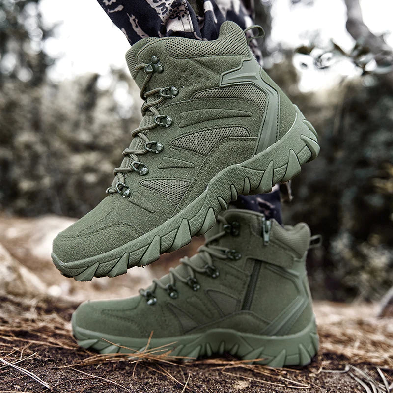 Men's casual tactical boots lightweight side zipper motorcycle boots outdoor fashion boots