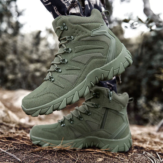 Men's casual tactical boots lightweight side zipper motorcycle boots outdoor fashion boots
