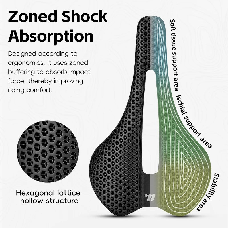 WEST BIKING 3D Printed Bicycle Saddle T700 Carbon Fiber/Titanium Alloy/Cr-Mo Seat Bow Comfort Cushion For Road Bikes 145/150mm