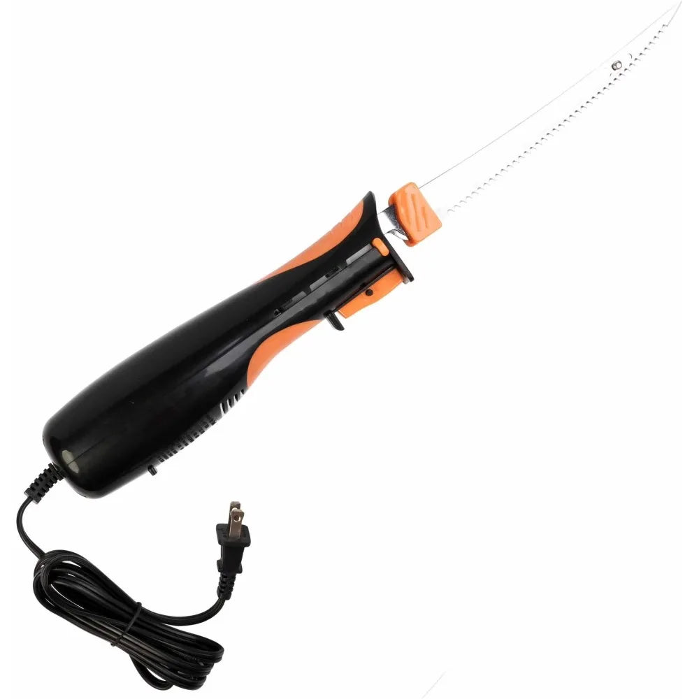 Hot Sale  Electric Fillet Knife Set with Stainless Steel Serrated Blades Dual Blades Soft Grip Handle for Fish Cleaning & Poultry