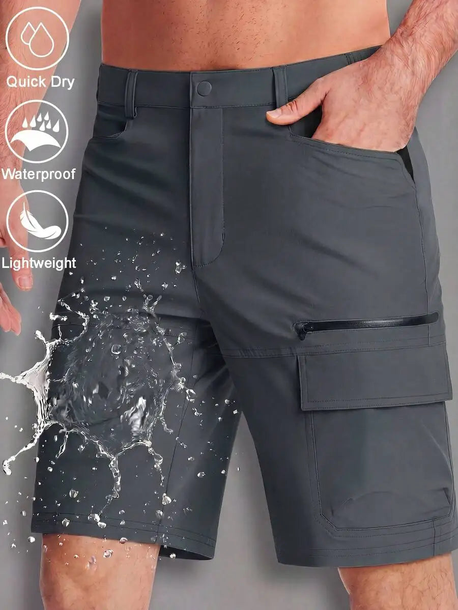 Mens Cargo Shorts 9 Inch Lightweight Quick Dry Water Resistant Outdoor Hiking Golf Casual