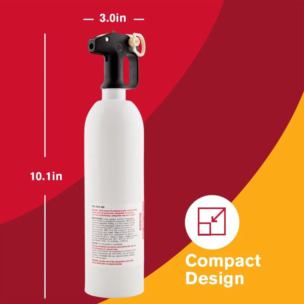 Personal Watercraft Fire Extinguisher, Compact 1.4 lb, Dry Chemical, Easy Pressure Test, USCG Compliant
