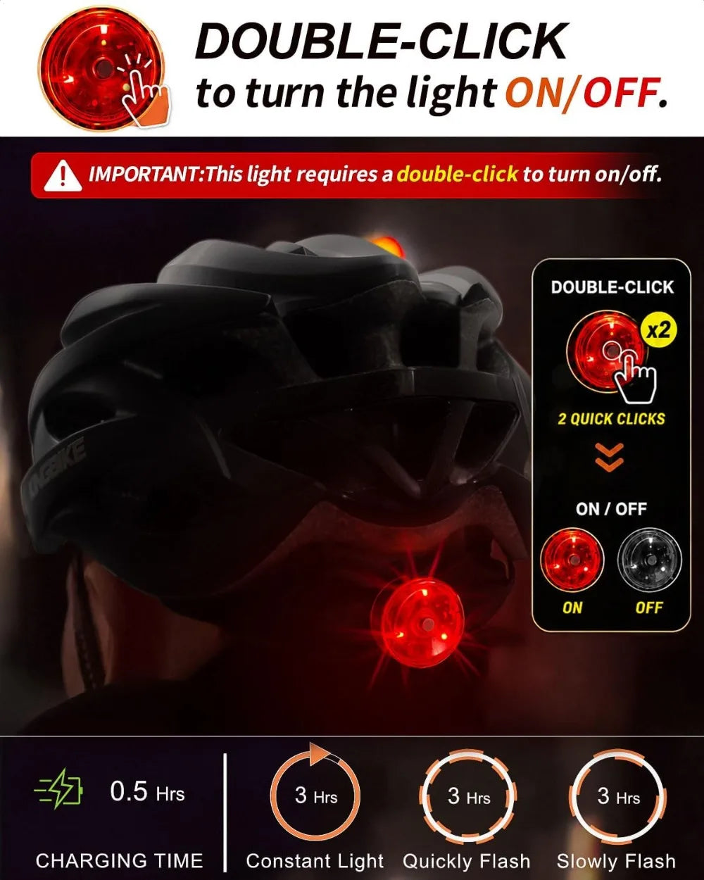 Bike Helmet for Adults Youth Road Commute Mountain Cycling with USB Light, Lightweight 20.4-23.6in