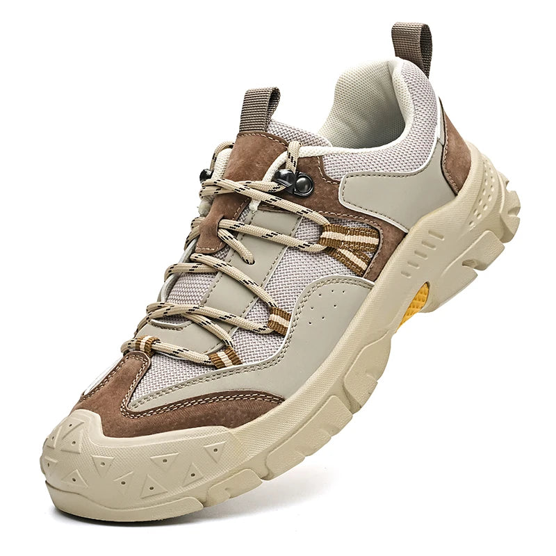 Men Women Breathable Outdoor Trekking Shoes, Wear Resistant Anti-Slip Thick Sole Hiking Footwear For Mountain Climbing