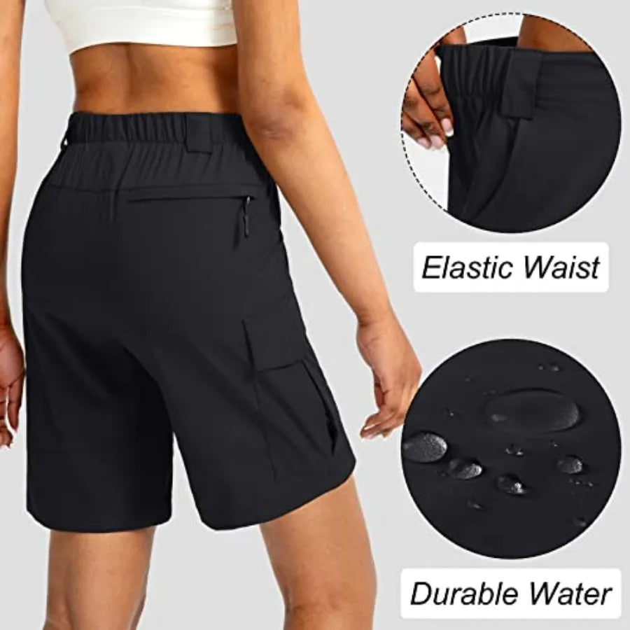 Viodia Women's 7" Hiking Cargo Shorts with Pockets Quick Dry Lightweight Shorts for Women Golf Casual Summer Shorts
