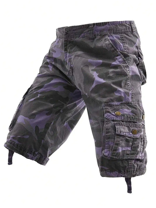 Men's Camo Tactical Cargo Shorts  Lightweight Durable Outdoor  Ripstop Fabric For Hiking Camping Hunting Working Daily Casual