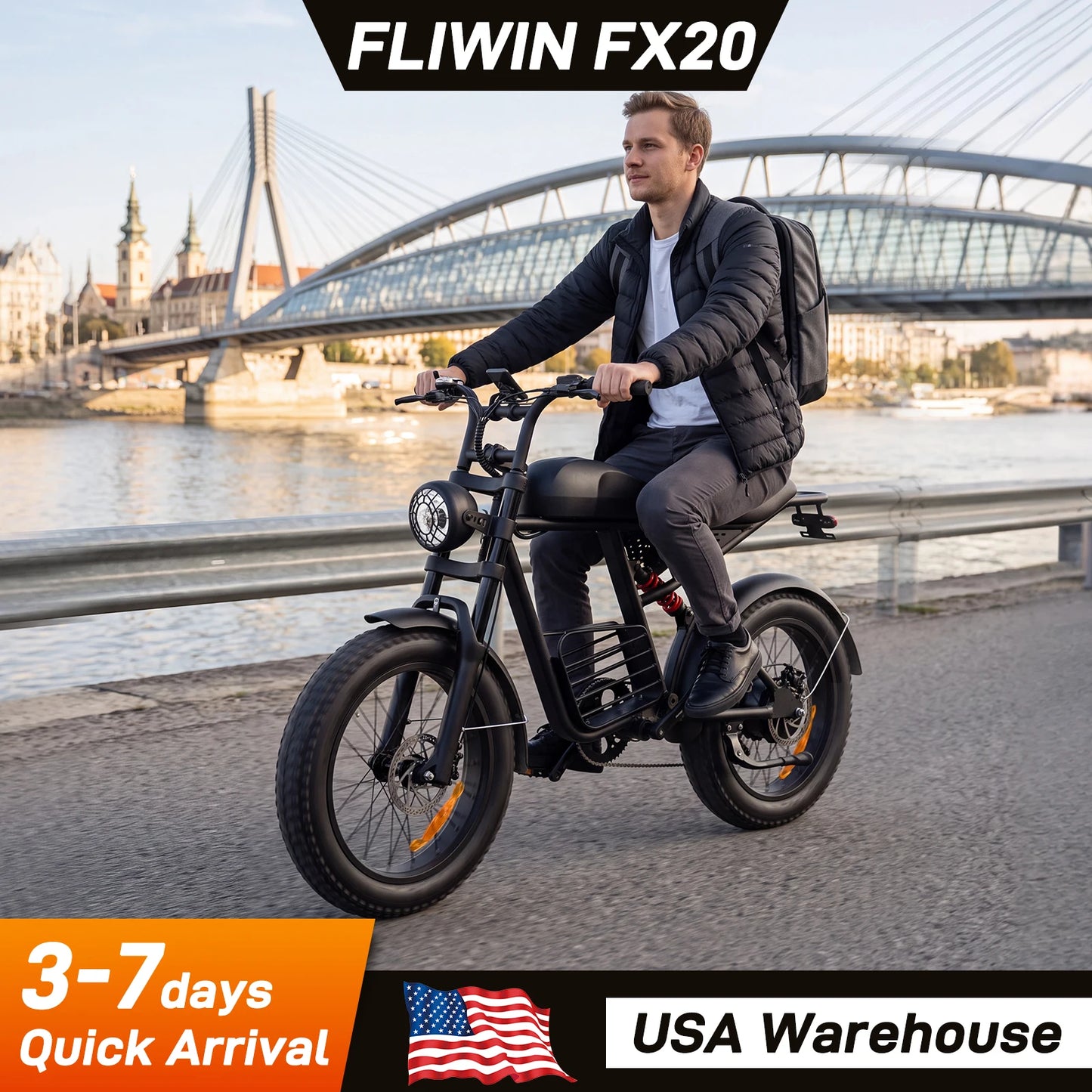 FLIWI 1500W Electric Bike for Adults | 34 MPH High-Speed 20" Fat Tire Ebike, 48V 20Ah Removable Battery, 7-Speed with Dual Disc Brake, UL 2849