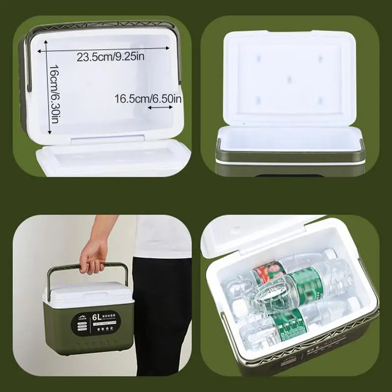 camping Ice Coolers box 6L thermal box Portable Outdoor Fridge Cooler Ice Bucket Picnic Keep Fresh Refrigerator for camping