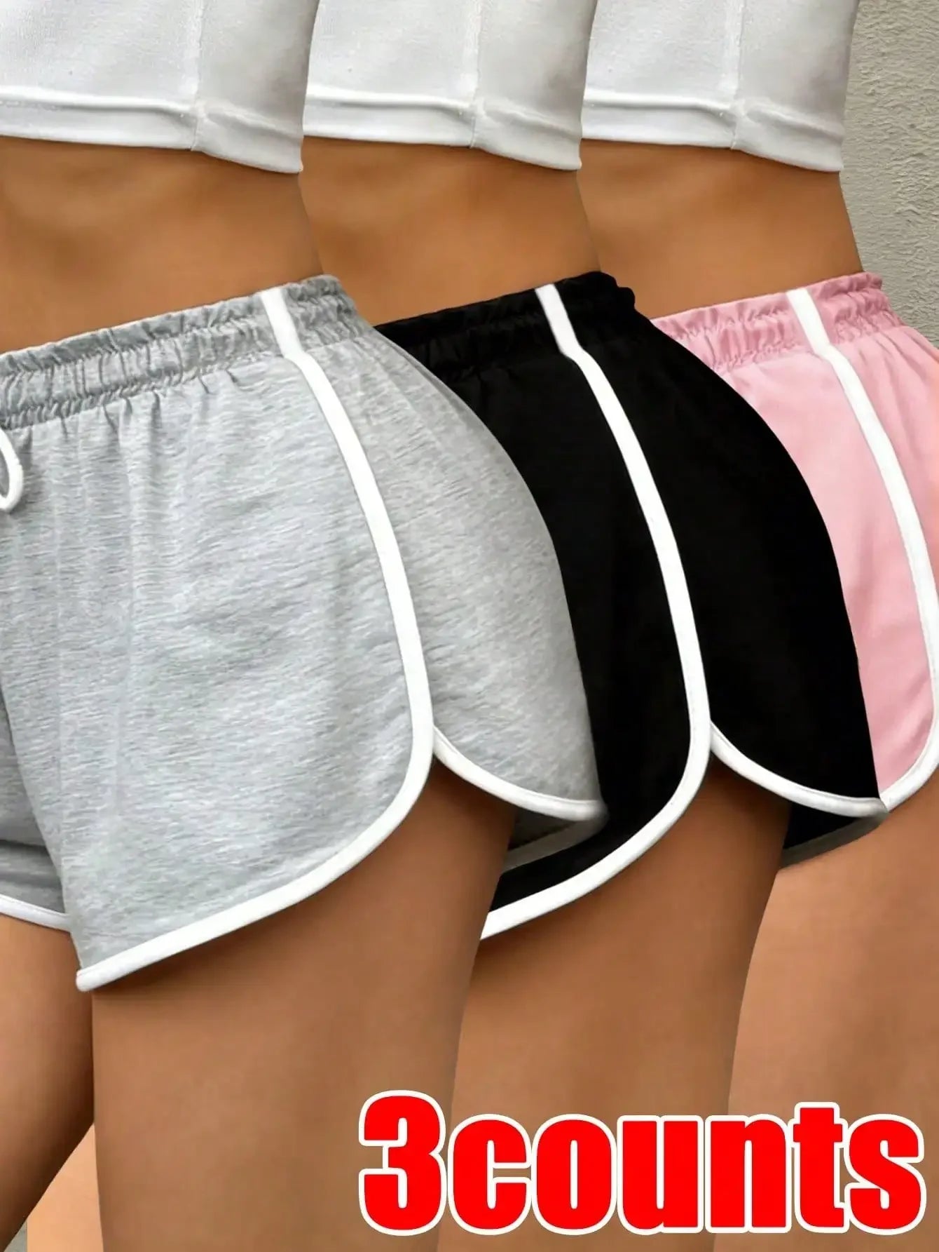 3pcs Women's Fashionable Outdoor Sports Super Shorts, Lightweight And Comfortable, Women's Fitness Clothing Suitable For Fitness
