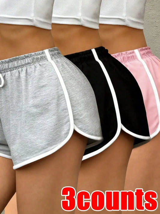 3pcs Women's Fashionable Outdoor Sports Super Shorts, Lightweight And Comfortable, Women's Fitness Clothing Suitable For Fitness