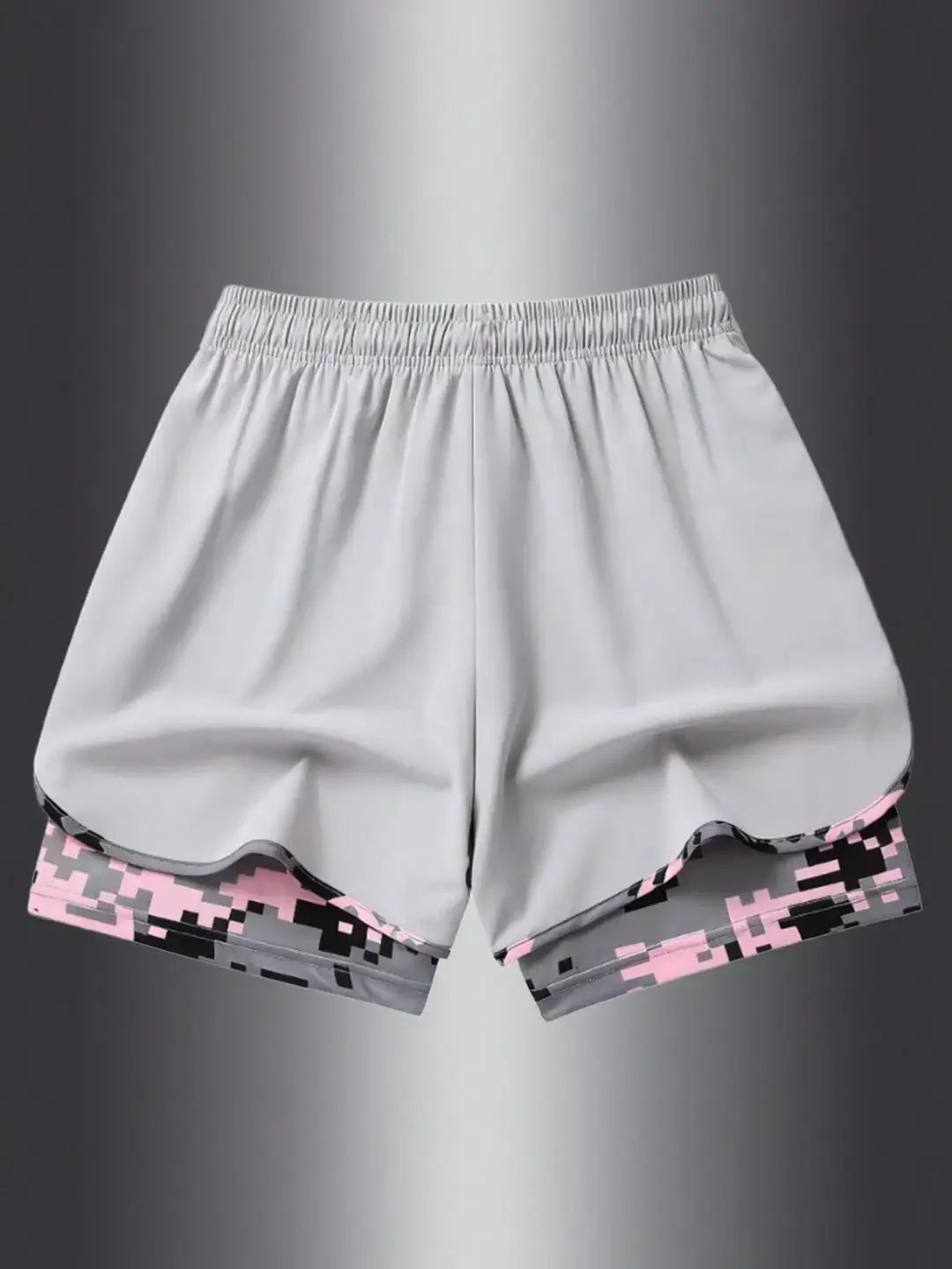 Women's Spring/Summer Drawstring Waist Double-Layer Sports Shorts, Fashionable Casual Athletic Shorts Suitable For Hiking