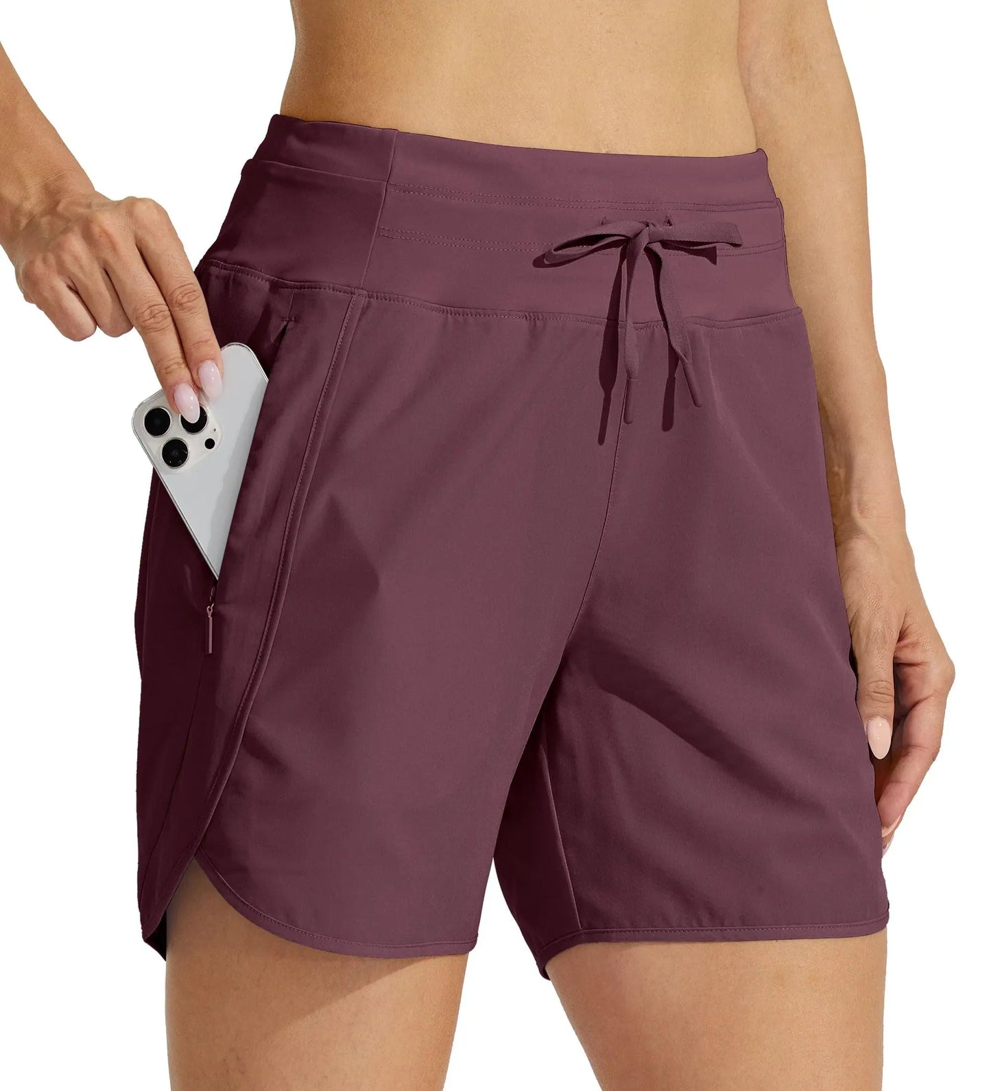 2026 Summer Women High Waist Solid 5 Inch Slim Running Shorts Quick Dry Athletic Hiking Gym Workout Multi Color