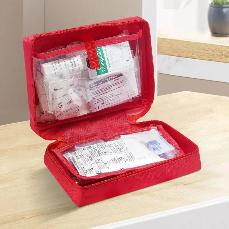First aid kit, 420 pieces, 600D nylon, survival kit, medical emergency supplies, for home, car, office, travel, camping, truck, hiking, sports, vehicle & emergencies