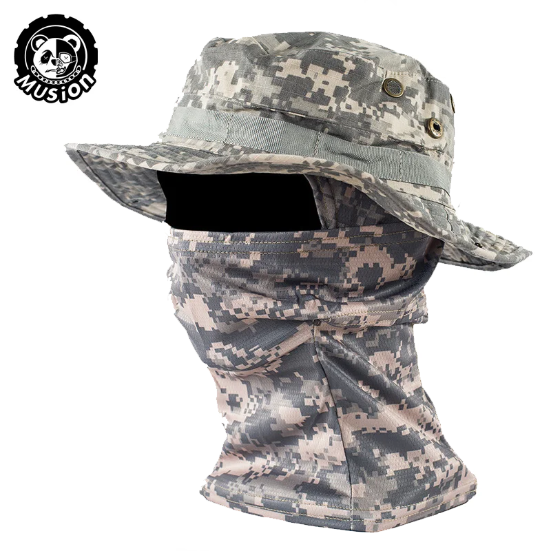Boonie Hat Balaclava Hat Suit Foldable Hat Sun Protection Fishing Cap Breathable Fisherman Outdoor Hunting Fishing Wide H