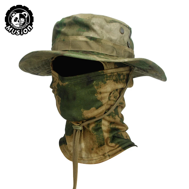 Boonie Hat Balaclava Hat Suit Foldable Hat Sun Protection Fishing Cap Breathable Fisherman Outdoor Hunting Fishing Wide H