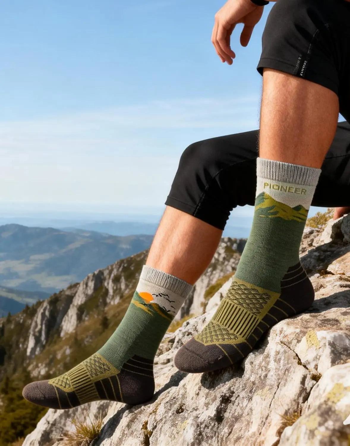 Pioneer Camp Merino Wool Hiking Socks for Men & Women Cozy Running Socks Cushioned Breathable Athletic Work Hunting - 3 Pairs