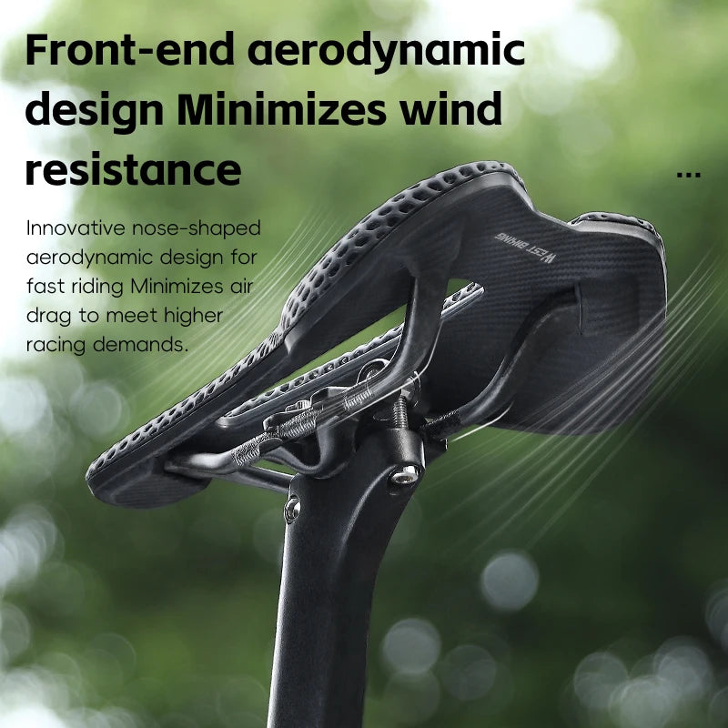 WEST BIKING 3D Printed Bicycle Saddle T700 Carbon Fiber/Titanium Alloy/Cr-Mo Seat Bow Comfort Cushion For Road Bikes 145/150mm