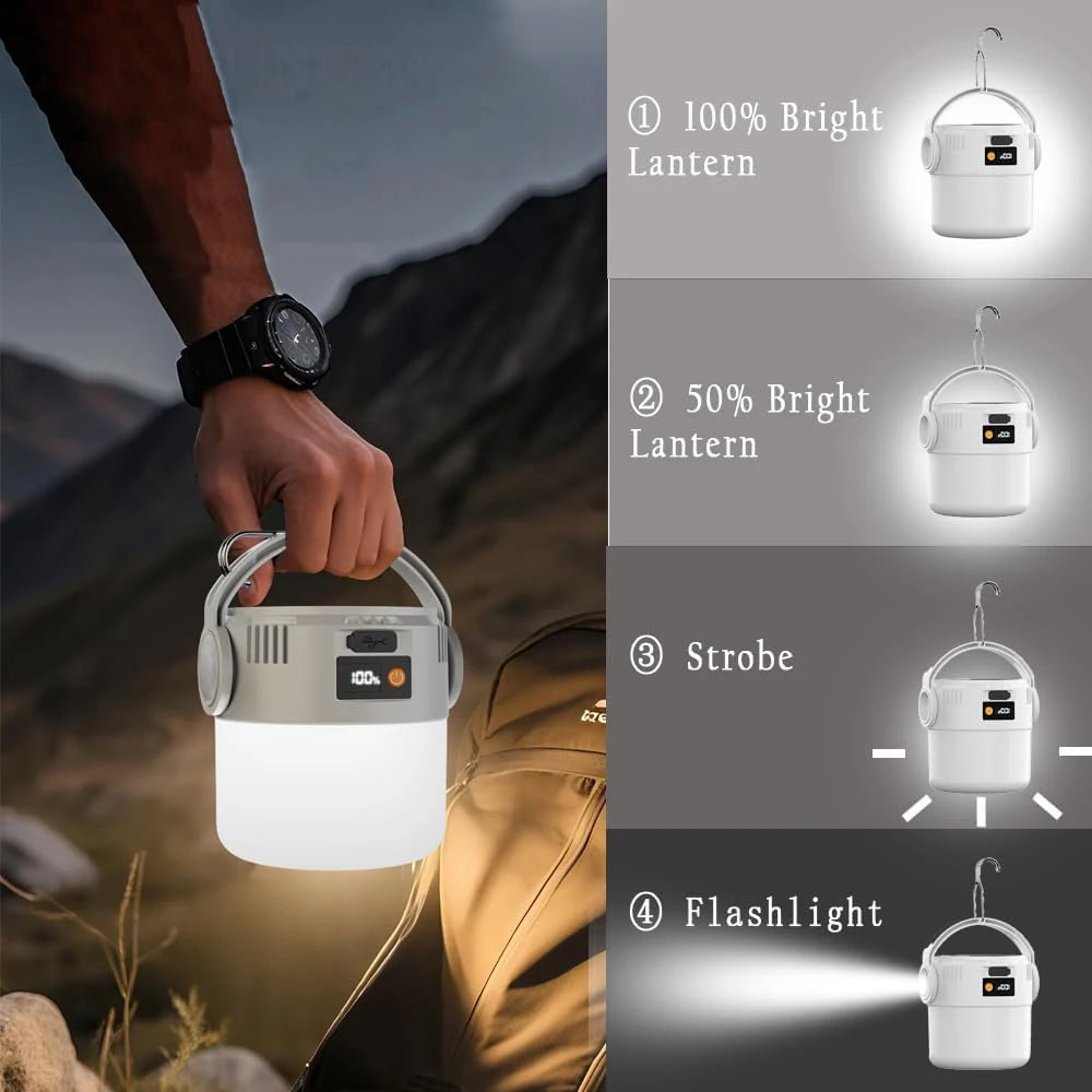 1/2Pcs Solar Camping Lights Outdoor Waterproof Multifunctional Tent Flashlight USB And Solar Charge Atmosphere Light with Hook