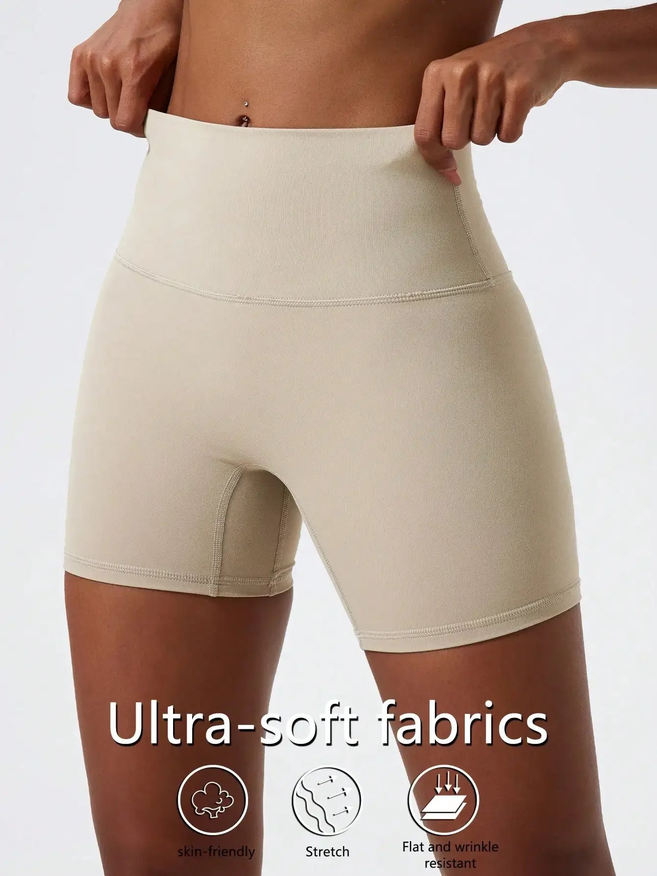 1 Piece High Stretch Nude Yoga Shorts Cycling Pants For Running Gym Cycling Sports Women Sweat Absorbent Breathable Tight Shorts