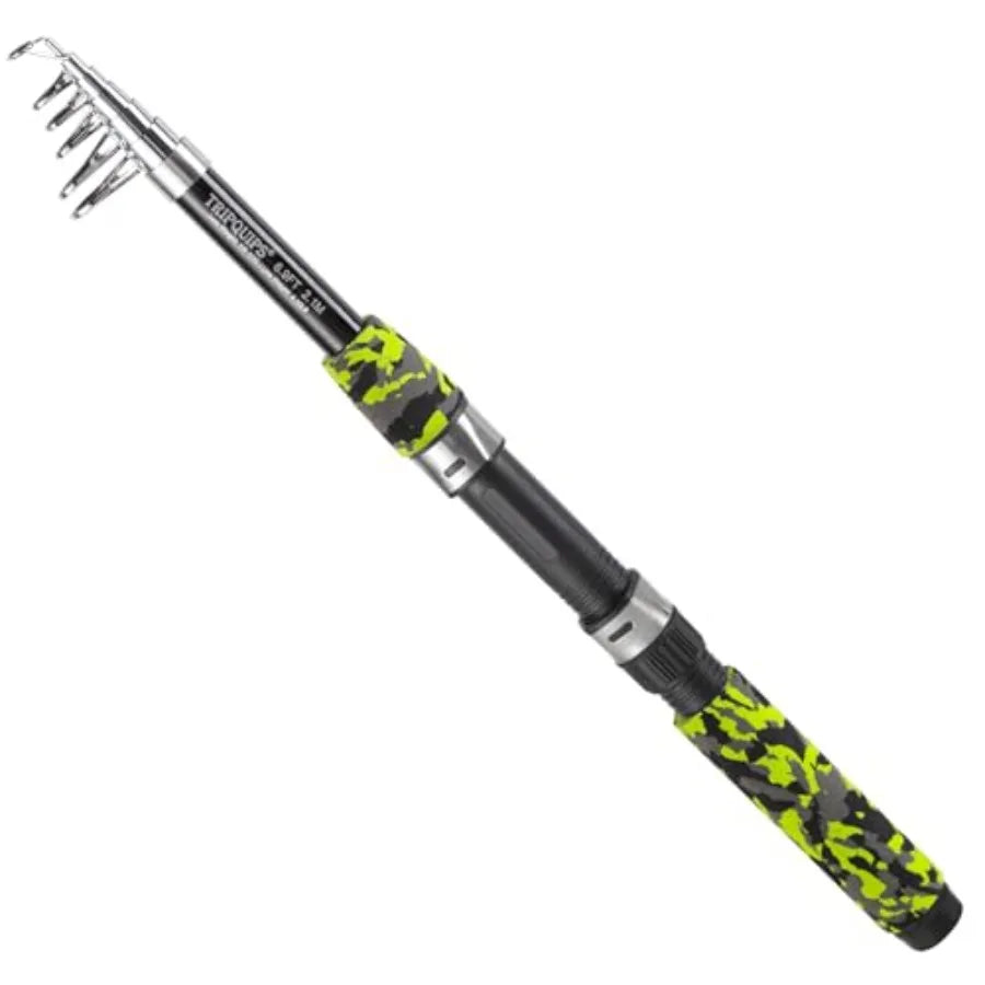 6.9FT Telescopic Fishing Rod - Lightweight Spinning Fishing Pole for Freshwater and Saltwater Anglers