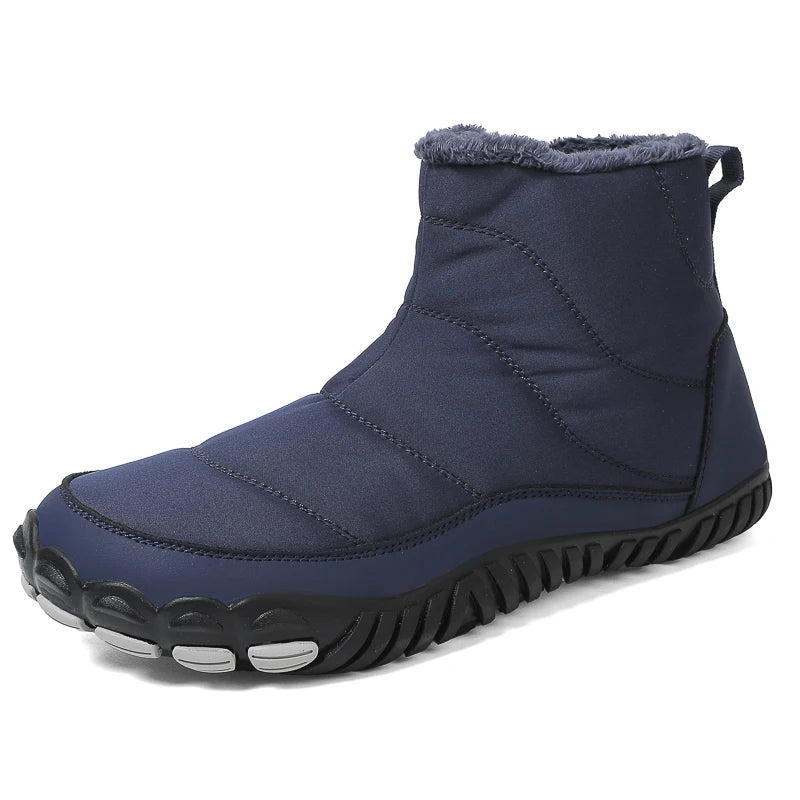 Women/Men Barefoot Snow Boots Warm Fur Shoes Non Slip Minimalist Ankle Boots Thermal Plush Shoes Comfortable for Hiking Walking