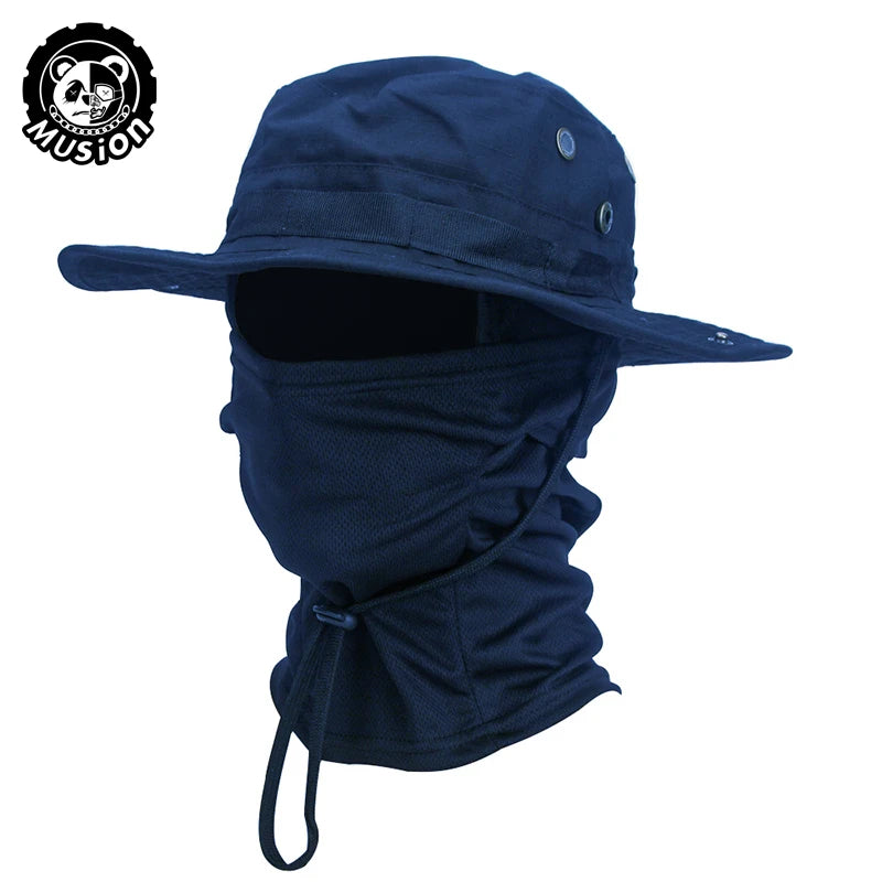 Boonie Hat Balaclava Hat Suit Foldable Hat Sun Protection Fishing Cap Breathable Fisherman Outdoor Hunting Fishing Wide H