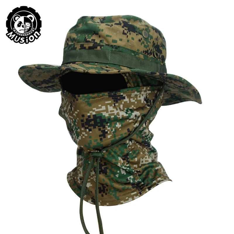 Boonie Hat Balaclava Hat Suit Foldable Hat Sun Protection Fishing Cap Breathable Fisherman Outdoor Hunting Fishing Wide H
