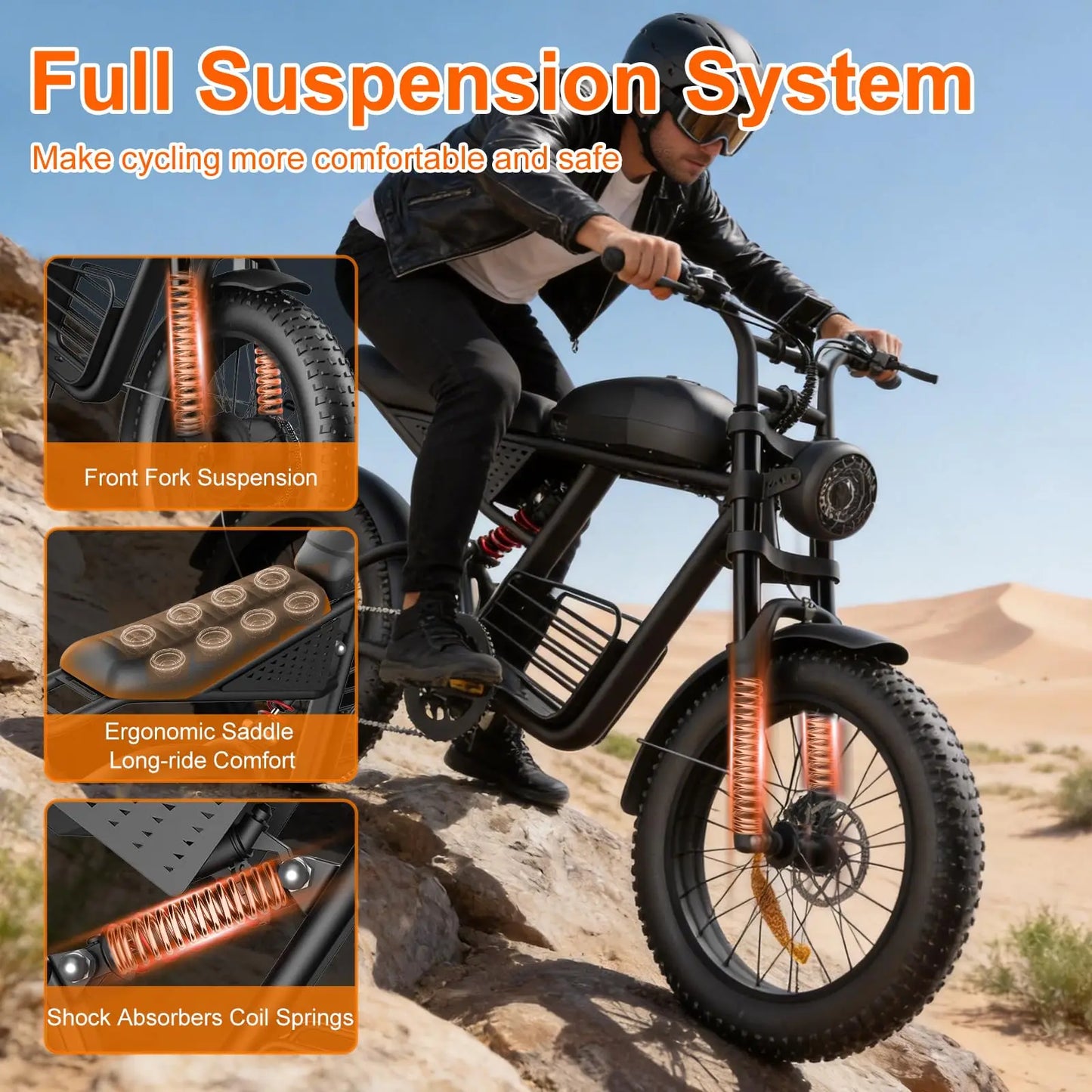 FLIWI 1500W Electric Bike for Adults | 34 MPH High-Speed 20" Fat Tire Ebike, 48V 20Ah Removable Battery, 7-Speed with Dual Disc Brake, UL 2849