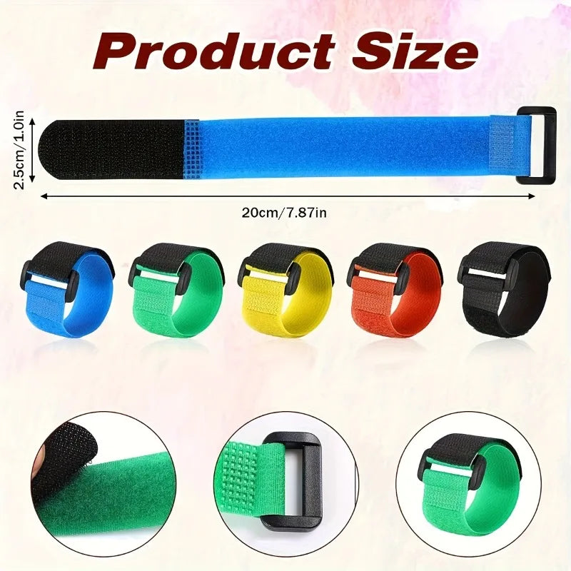 10pcs/set Reusable Fishing Rod Tie Holder Strap Hook Loop Ties Belt Fishing Rod Strapping Wrap Band Outdoor Fish Tool