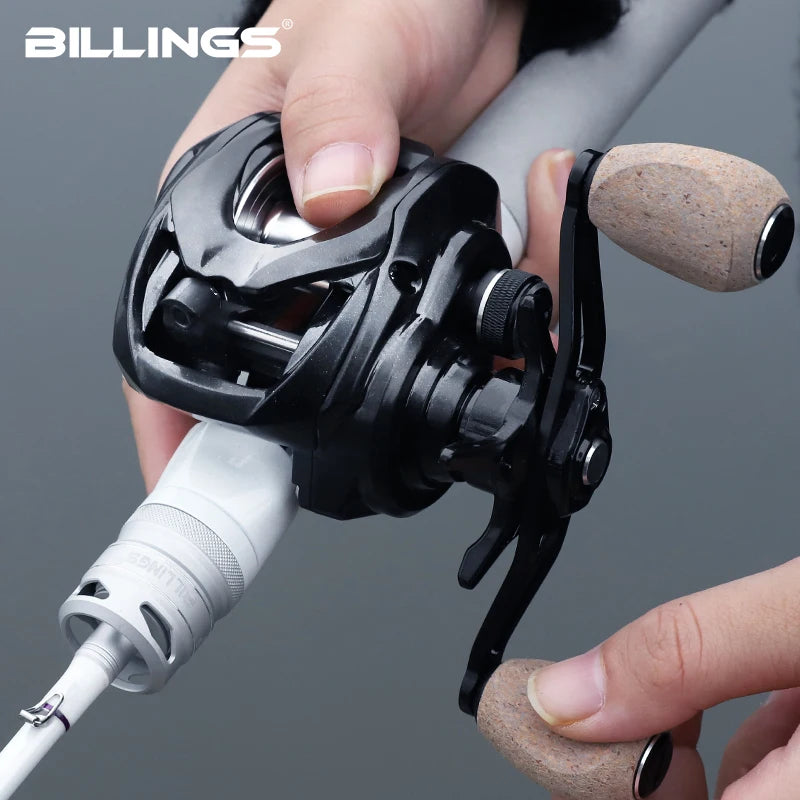 BILLINGS Baitcasting Fishing Reel 8KG Max Drag 7.3:1 High Speed Gear Ratio Magnetic Brake System Smooth Casting Freshwater Saltwater Bait Caster Reel