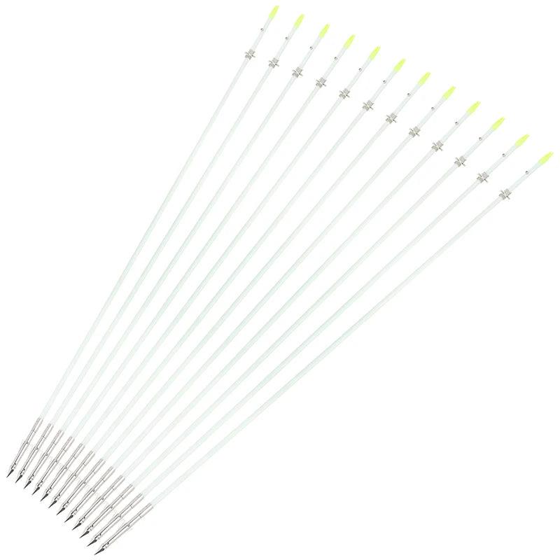 12pcs Fiberglass Fishing Arrows Archery Hunting Arrow 8mm Solid Arrow Shaft 37.8 Inch Fishing Shooting Outdoor Sports
