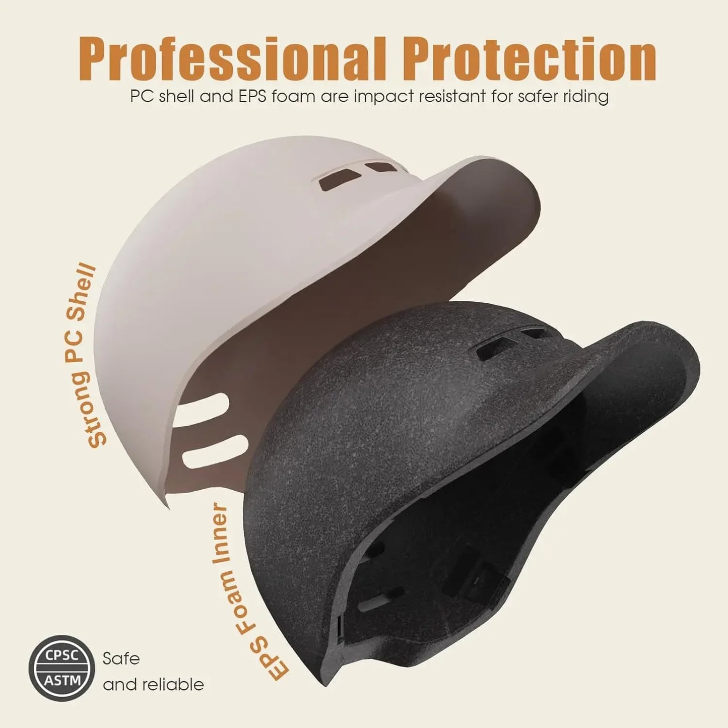 Bike Helmet, Motorcycle Helmet Man, Mountain Bikes - Men Women Adult Baseball Cap Style Lightweight Adjustable Cycling Helmet for Road Biking, Urban Commuter, Mountain Trails, Also Suitable for Motorcycle Riding (CPSC Certifi