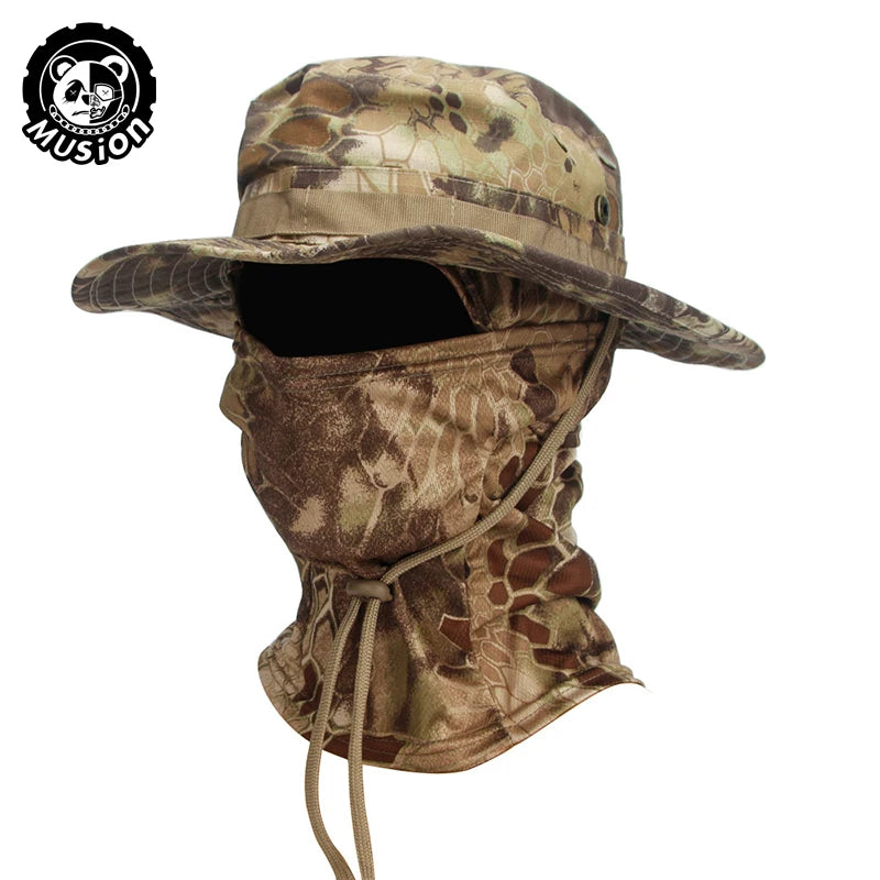 Boonie Hat Balaclava Hat Suit Foldable Hat Sun Protection Fishing Cap Breathable Fisherman Outdoor Hunting Fishing Wide H