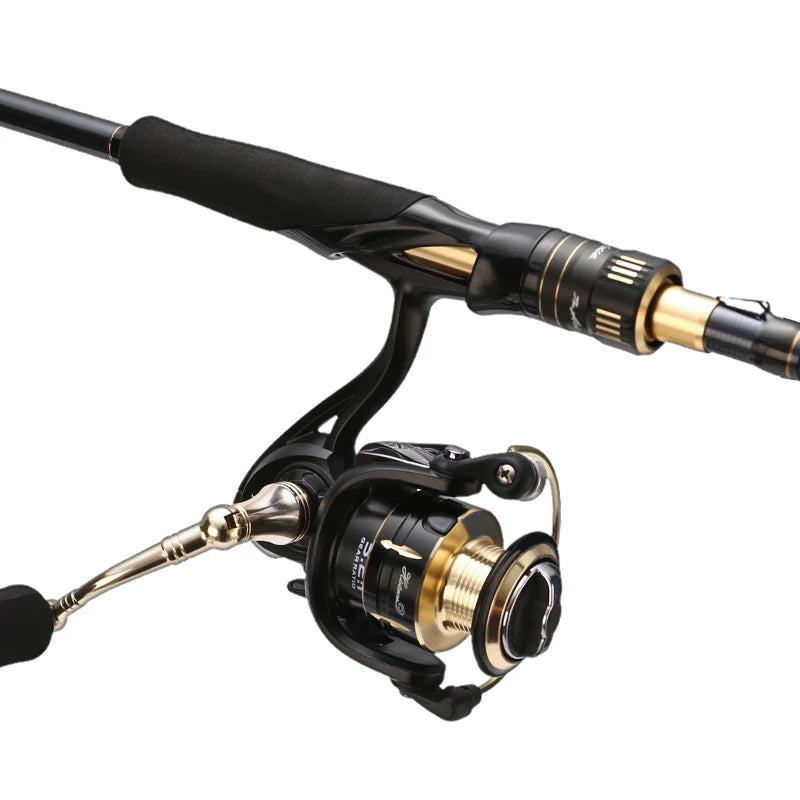 Histar Medusa Easy Carry Tele Spin 1.80m 2.10m 2.40m Full Carbon K Guide Fishing Rod and Baitcasting or Spinning Reel Combo