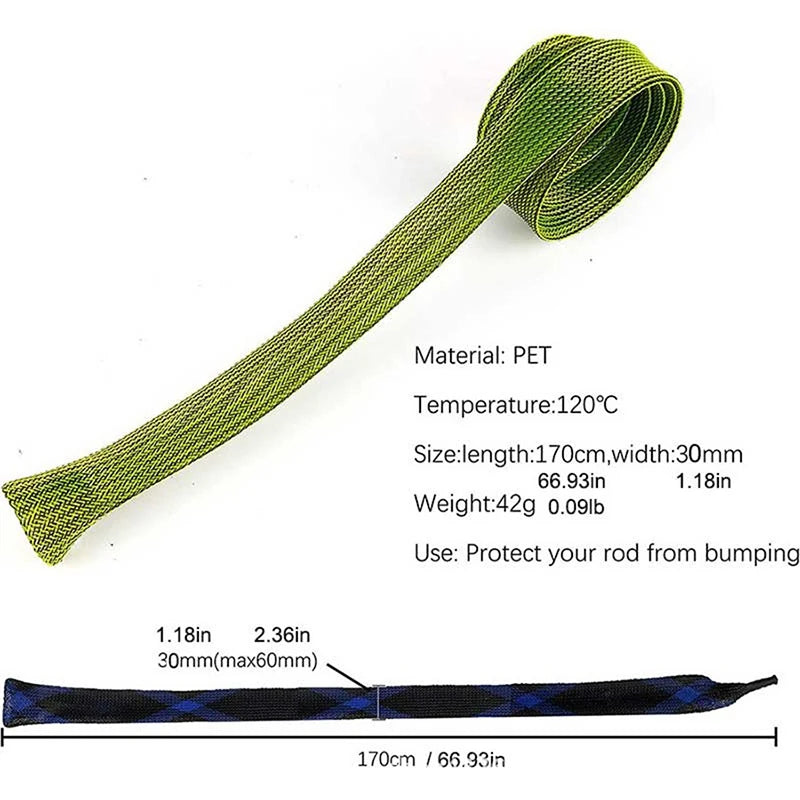 Fishing Rod Cover Spinning Rod Sleeve Cover Fishing Pole Sock Pole Glove Casting Ice Net Tube Cover Fishing Rod Protective
