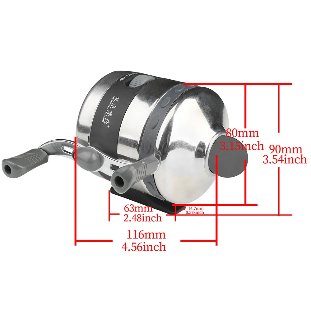 Bowfishing Reel and 33" Fishing Arrow Set Outdoor Hunting Fishing Equipment Winding Capacity 20LB/105YDS Bow Fish Shooting Reel