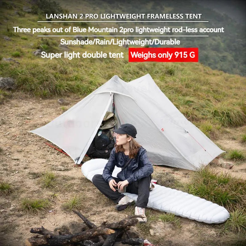 3F UL GEAR LanShan 2 Pro Roof Tent Ultralight Double Layer Tent for 2 Persons Outdoor Camping Hiking Trekking 3/4 Season